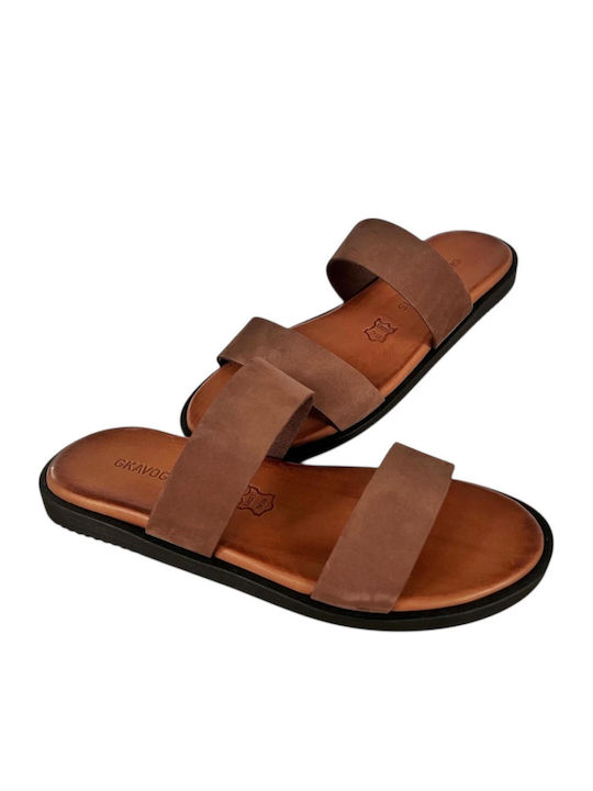 Leder Herrensandalen in Braun Farbe