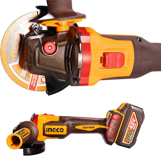 Ingco CAGLI4128112E Τροχός 115mm Μπαταρίας 2x2.5Ah