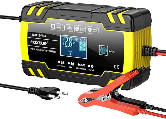 Foxsur B0228-Y Зарядно за автомобилна батерия 12/24V