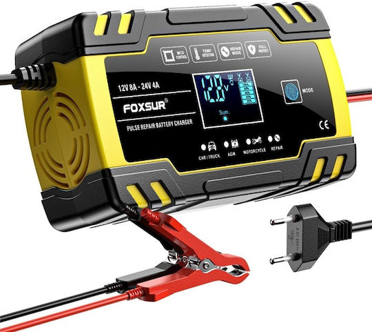 Foxsur B0228-Y Зарядно за автомобилна батерия 12/24V