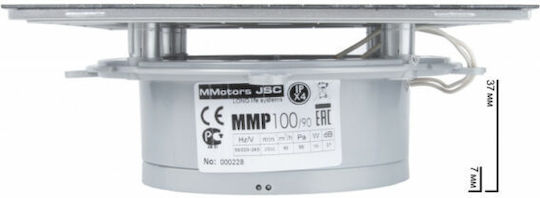 Mmotors Mmp 100 90 M³ Επιτοίχιος Εξαεριστήρας Μπάνιου Ασημί