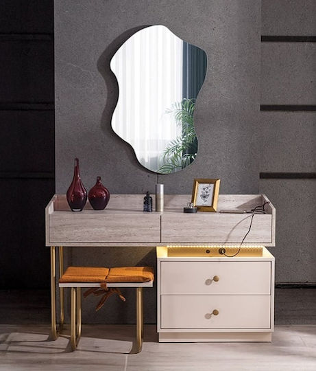 Comodă cu Oglindă Hamra Design Modern 128×45×85cm
