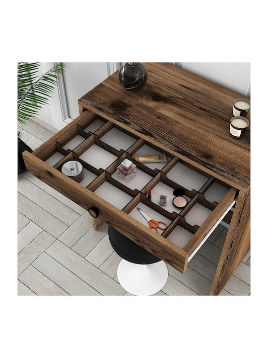 SteweHome Schminktisch mit Spiegel aus Walnuss Walnuss 70x84x71cm