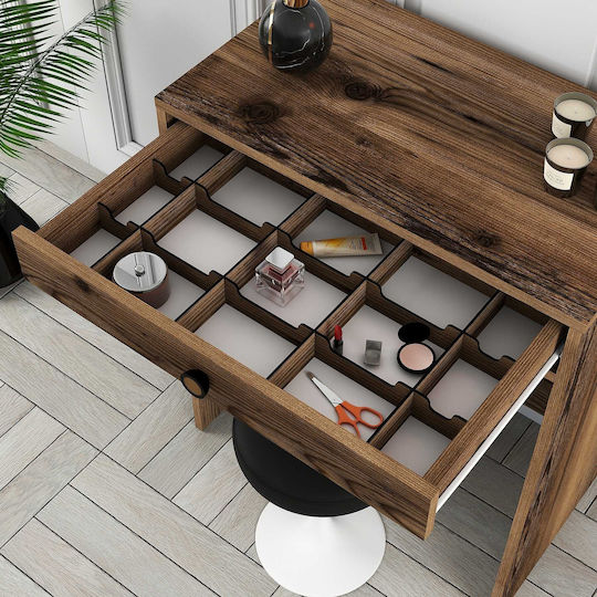 SteweHome Schminktisch mit Spiegel aus Walnuss Walnuss 70x84x71cm