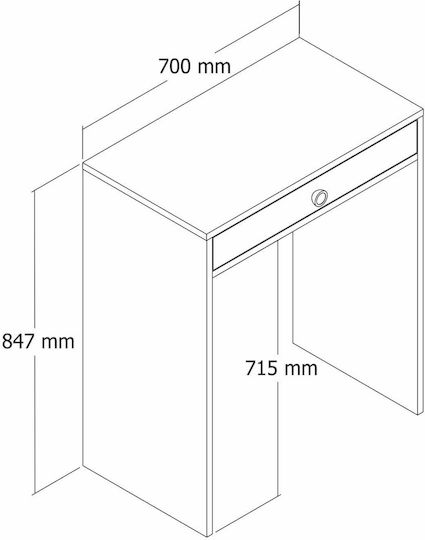 SteweHome Schminktisch mit Spiegel aus Walnuss Walnuss 70x84x71cm