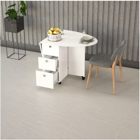 Extendable Kitchen Table Practical Drawers White 141x72x75cm Extendable Kitchen Table Practical Drawers White 141x72x75cm