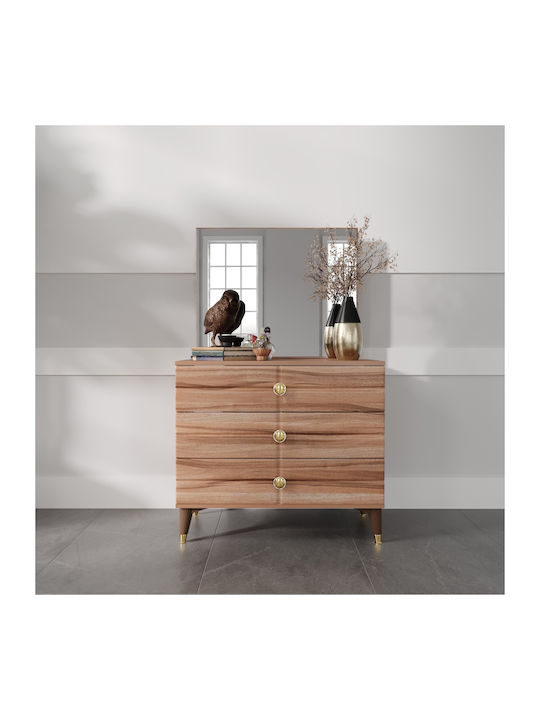 Kommode Große mit Spiegel & 4 Schubladen – 80x45x140cm