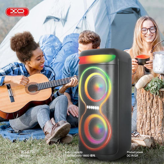 XO Ηχείο Karaoke με Ασύρματο Μικρόφωνο και Εφέ Φωτισμού F70 249-0239-SN Μαύρο