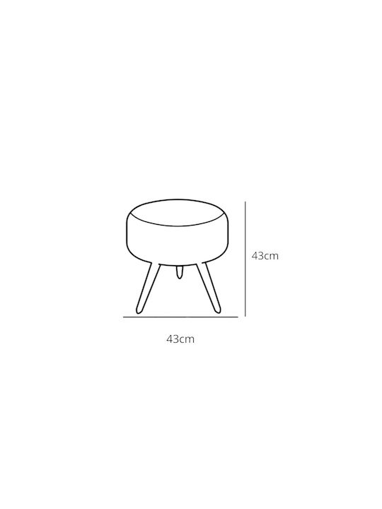 Round Decorative Stool Thin Legs Yellow 43x43cm