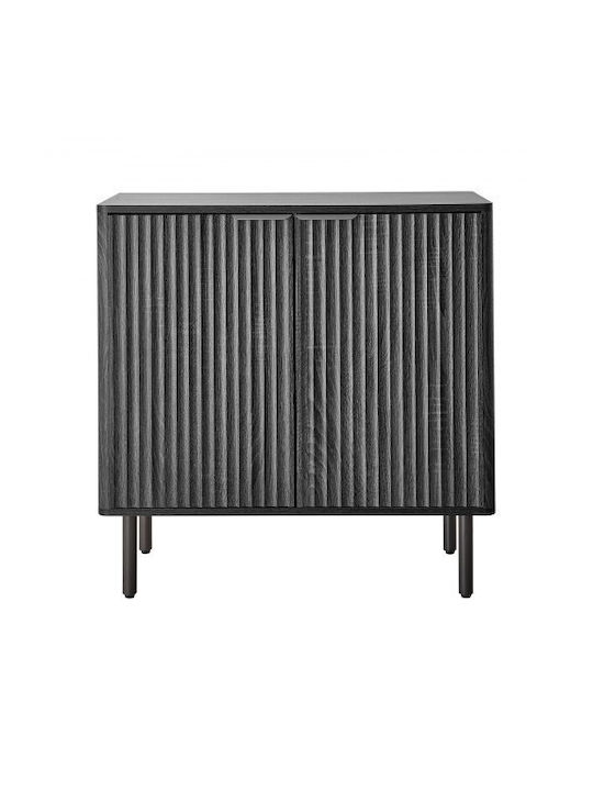 Sideboard made of Wood & Metal Black 80x37.5x80cm
