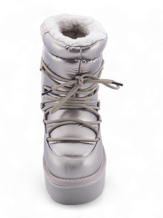 Snow Boots with Fur Silver
