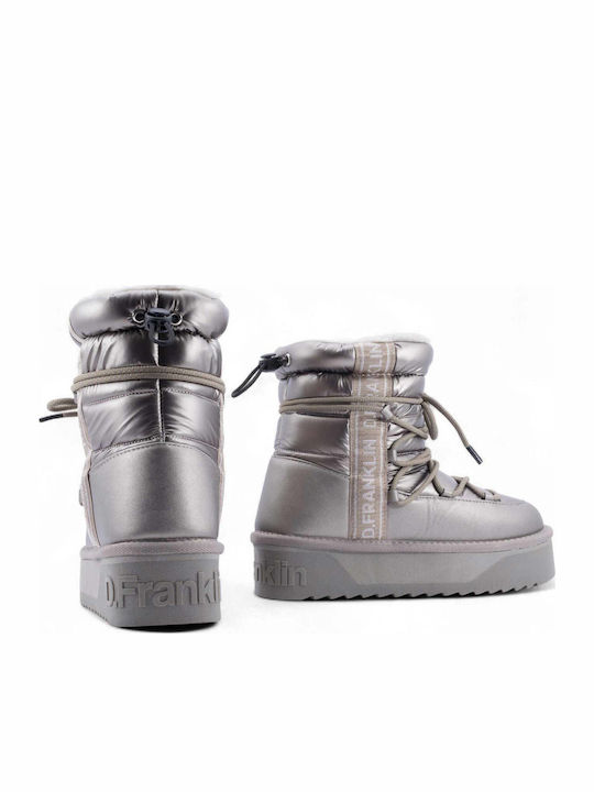 Snow Boots with Fur Silver