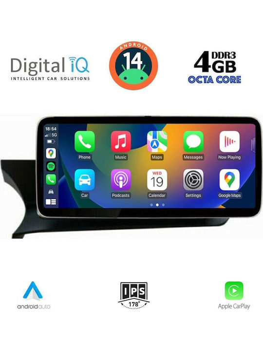 Digital IQ Car Audio System for Mercedes-Benz C Class 2012-2014 (Bluetooth/USB/WiFi/GPS/Apple-Carplay/Android-Auto) with Touch Screen 10.25"