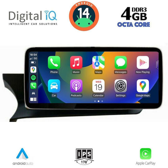 Digital IQ Ηχοσύστημα Αυτοκινήτου για Mercedes-Benz C Class 2012-2014 (Bluetooth/USB/WiFi/GPS/Apple-Carplay/Android-Auto) με Οθόνη Αφής 10.25"