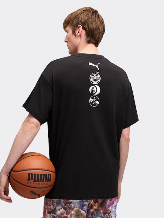 PUMA Hoops X Tricou Cu Mânecă Scurtă Negru
