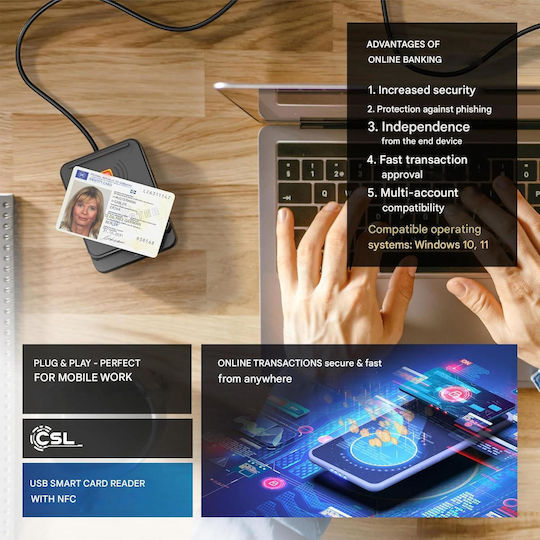 Cititor Electronic de Carduri de Identitate Nfc Carduri Inteligente Sim Compatibil Mac Os X Windows 11 Card Nou de Identitate Card de Sănătate Carduri Bancare