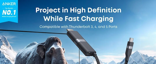 Anker Nano USB-C Към HDMI Адаптер 4K@60Hz PD 140W