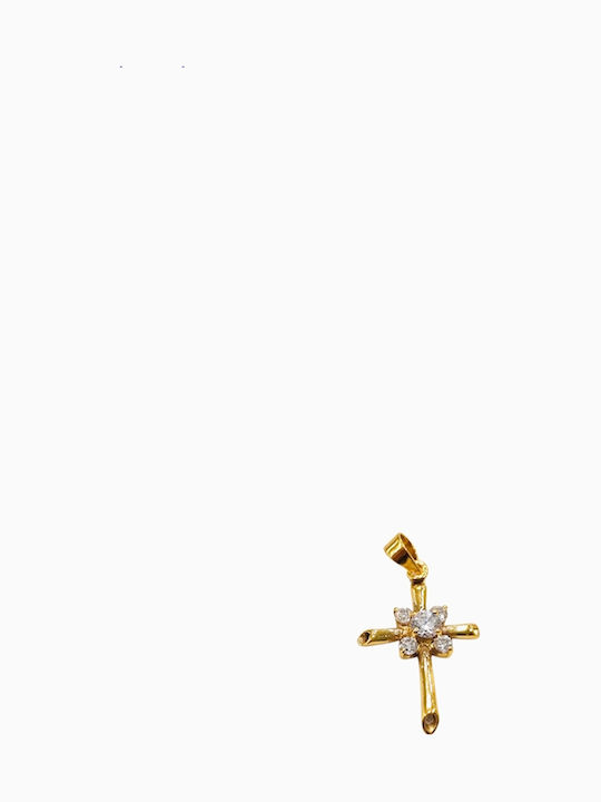Silver Gold Plated Cross Chain Zircon Silver925