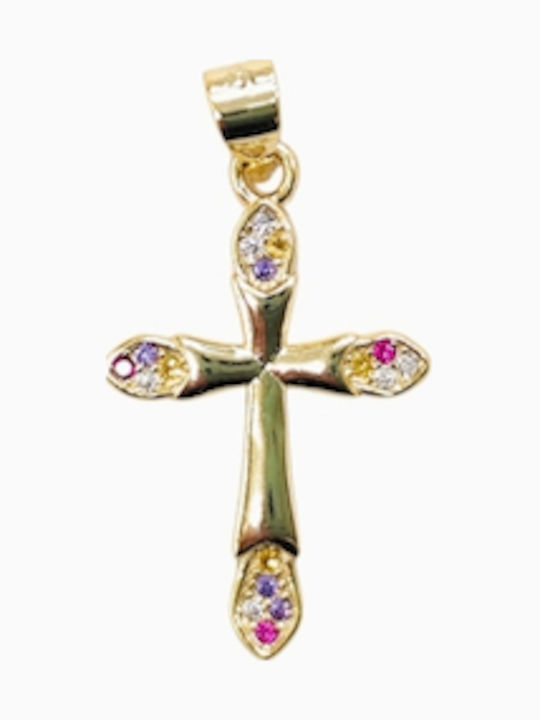 Silber Vergoldeter Kreuz mit Kette Zirkon Silber 925 Silber Vergoldeter Kreuz mit Kette Zirkon Silber 925