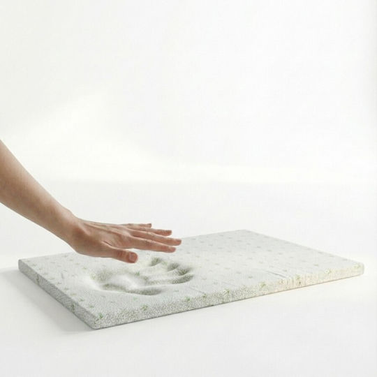 Pucioasa Topper Single Spumă de memorie Impregnat cu Aloe Vera & Husă Detașabilă 90x200x5buc