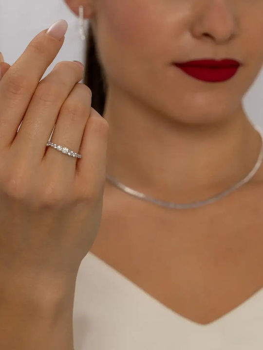 Set with Necklace , Earrings & Ring from Gold 14K with Stones