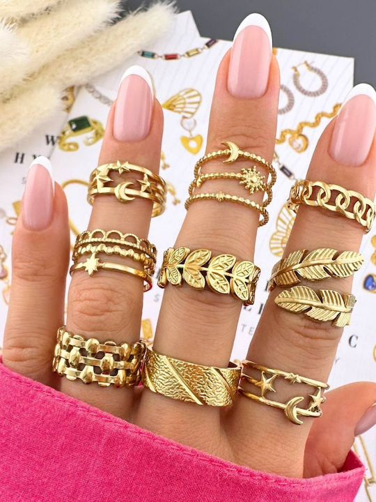 Celestria Damen Ring aus Stahl Vergoldet