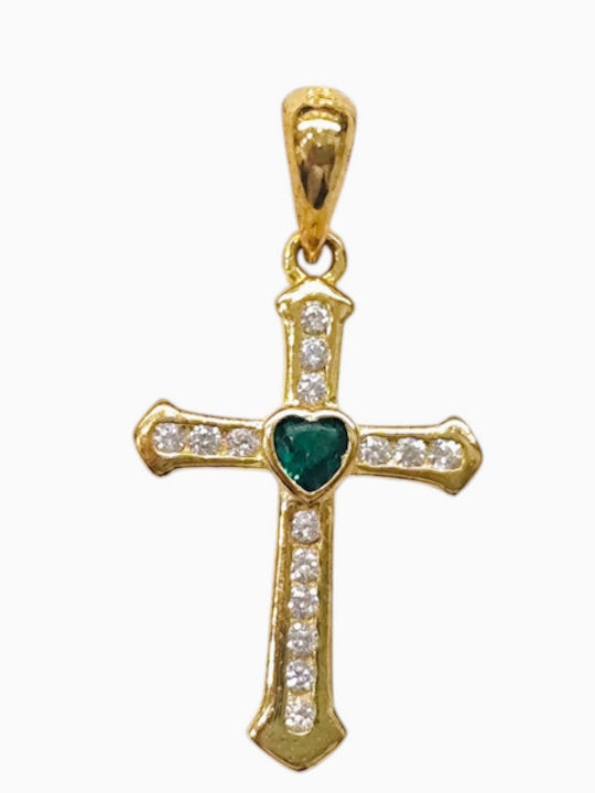 Silber Vergoldeter Kreuz mit Kette Zirkon Silber 925 Silber Vergoldeter Kreuz mit Kette Zirkon Silber 925