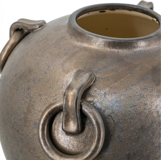 Artekko Διακοσμητικό Βάζο Κεραμικό Candia Χρυσό Φ29xΥ31cm