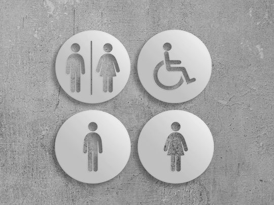 Στρογγυλές Πινακίδες Wc Classic Ανοξειδωτο-ατσαλι-inox Wc-γυναικών