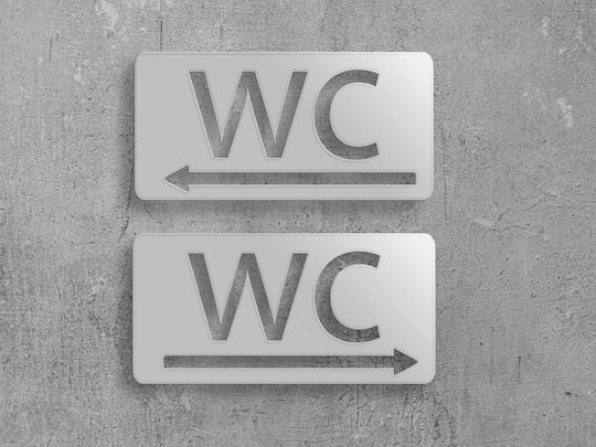 Πινακίδα Κατεύθυνσης Wc Βέλος Ανοξειδωτο-ατσαλι-inox Πινακίδα-κατεύθυνσης-αριστερά