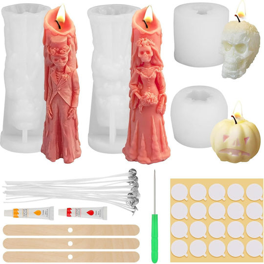 Formen Aus Silikon Für Wachs 4 Stück Halloween Kerzenherstellungs-Set