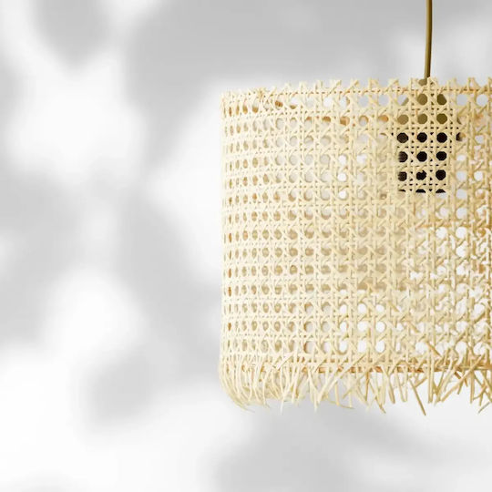 Modern Scandinavian Ceiling Light Natural Hazeran Bamboo 30x33cm