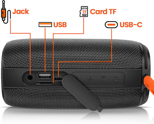 LinQ PK6827 Bluetooth-Lautsprecher 8W mit Akkulaufzeit bis zu 6 Stunden Schwarz
