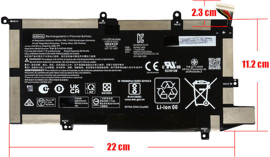 X360 Kompatible Batterie für HP Gespenst HP Spectre x360 14-EA, 14-EF mit 8210mAh