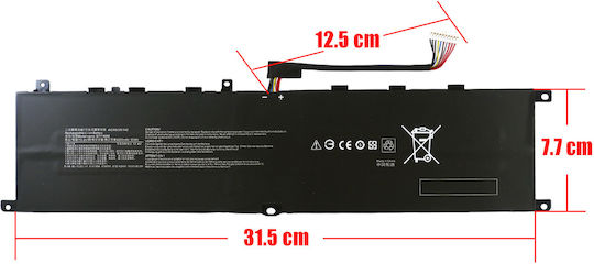 Съвместима Батерия за MSI MSI GS66, Stealth, GE66 Raider, MS-1541, MS-1544, MS-1542, MS-17K1, GE76 Creator 15 с 6250mAh