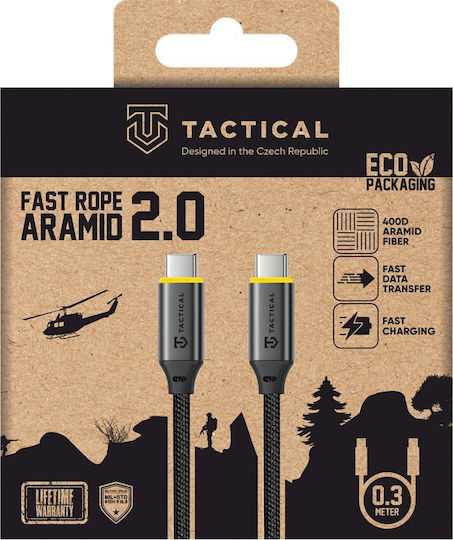 Tactical Fast Rope Плетена USB 3.1 Кабел USB-C мъжки - USB-C мъжки 100W 0.3м (57983127949)