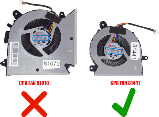 Ανεμιστηράκι Laptop Gpu Cooling Fan Msi Gf63 Gf65 Thin 9sd 9se 9sexr 10sd 10se 10ser Ms-16r1 Ms-16r3 Ms-16r5 Wf65 Ms-16w1 Ms-16w2 Paad06015sl-n433 E330401610mc201j 4pin Κωδ.81441
