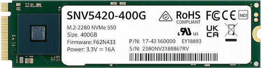 Synology SSD 400GB M.2 Type 2280 with PCI Express 3.0 Interface