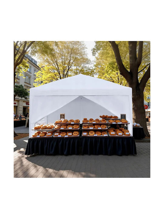 Gazebo Grădină cu LED Alb x3m