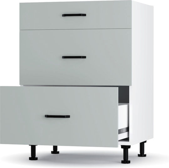 Modest Επιδαπέδια Συρταριέρα Κουζίνας Γκρι 60x48x82εκ. Modest Επιδαπέδια Συρταριέρα Κουζίνας Γκρι 60x48x82εκ.