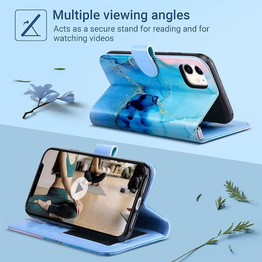 Wallet Δερματίνης / Δερμάτινο / Σιλικόνης Μπλε (iPhone 11)