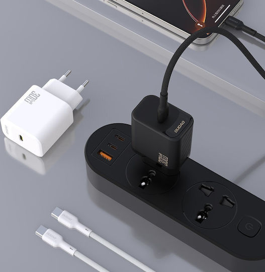 Dudao Charger GaN with USB-C Port and Cable USB-C - USB-C 30W Power Delivery Whites (A27PCEU)