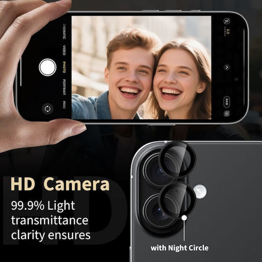 Tech-Protect Camring Fit+ Camera Protection Tempered Glass Black for the Redmi Note 15 Pro+ / Redmi Note 15 Pro 5G / Poco M8 Pro