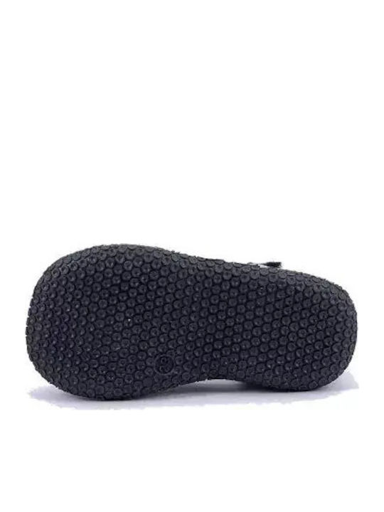 Balerini copii cu închidere Hoop & Loop de Piele Negre