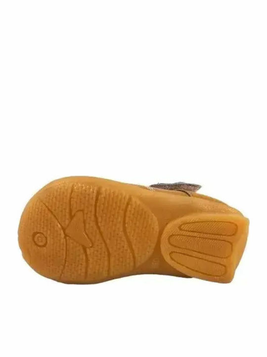 Παιδικές Μπαλαρίνες mit Bügel- und Schleifenverschluss Leder Gelb