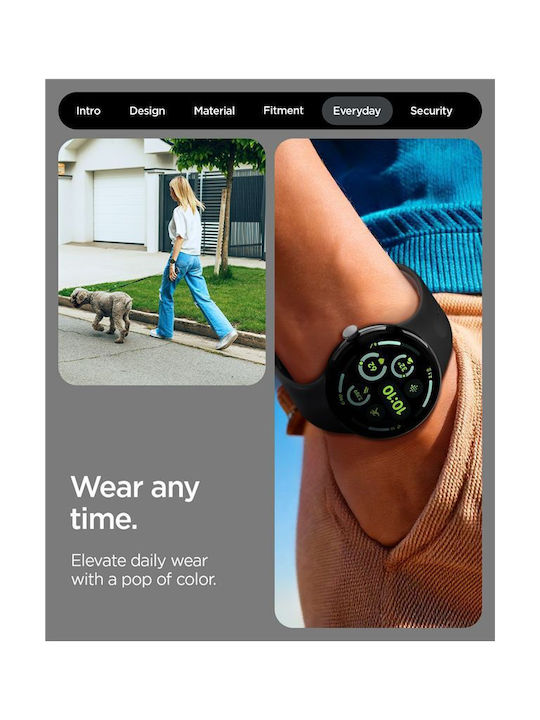 Spigen Каишка Силикон Черен (Google Pixel Watch 4, Google Pixel Watch 3)