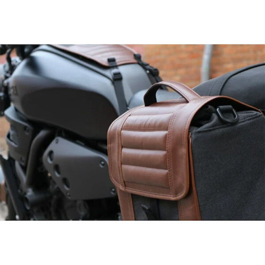 Shad Cafe Racer SR38 Brown Motorcycle Hard Side Case Side Bag 10lt in Brown Colour