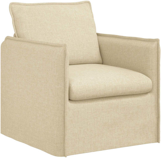 Living Room Furniture Set 2-Seater & Armchair Beige