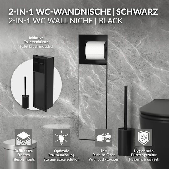 LuxeBath Metal Bathroom Accessory Set Black