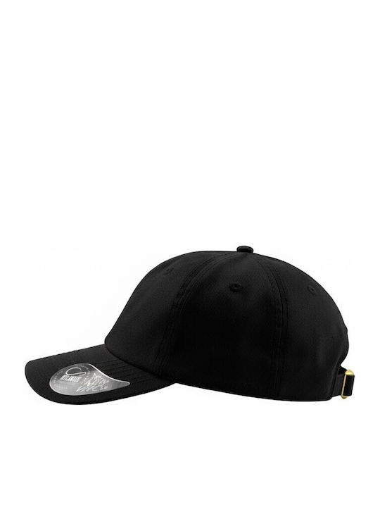 Atlantis Dad Hat Εξάφυλλο Καπέλο Τζόκεϊ 100% Βαμβάκι Chino Twill 280g/m Black